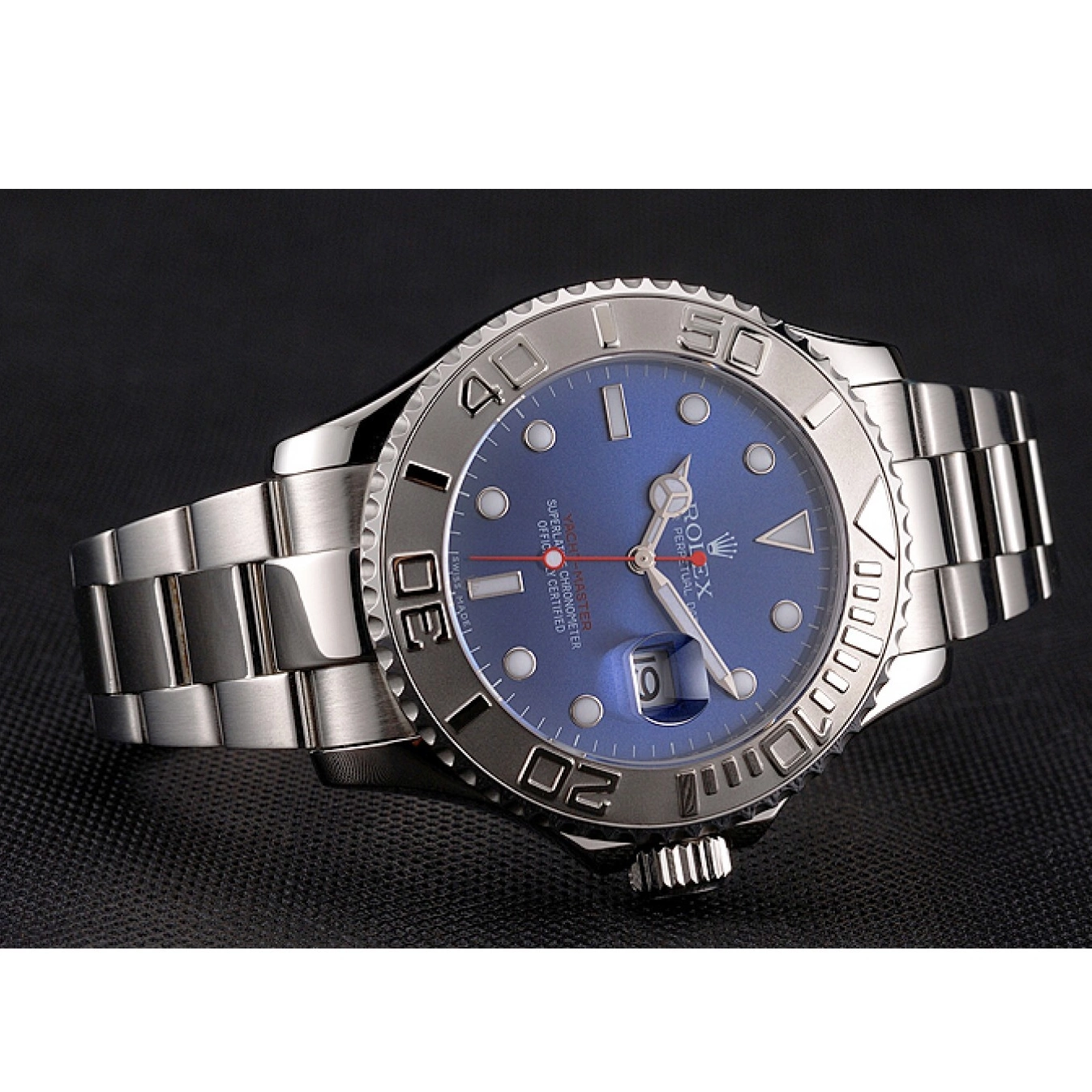 Aaa replica watch Bracelet Steel Case Stainless Blue Rolex And Yacht-Master Dial 0520